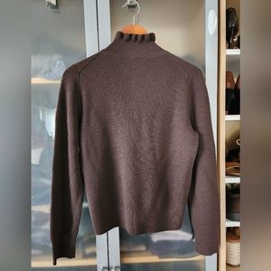 J.Crew Brown Ruffled Collar Sweater